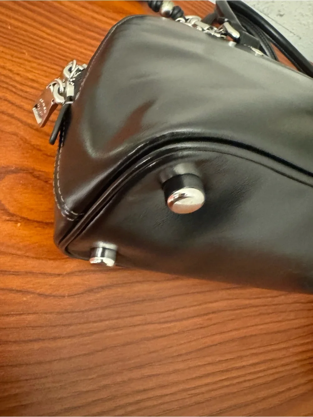 Coach Black Leather Dome Satchel